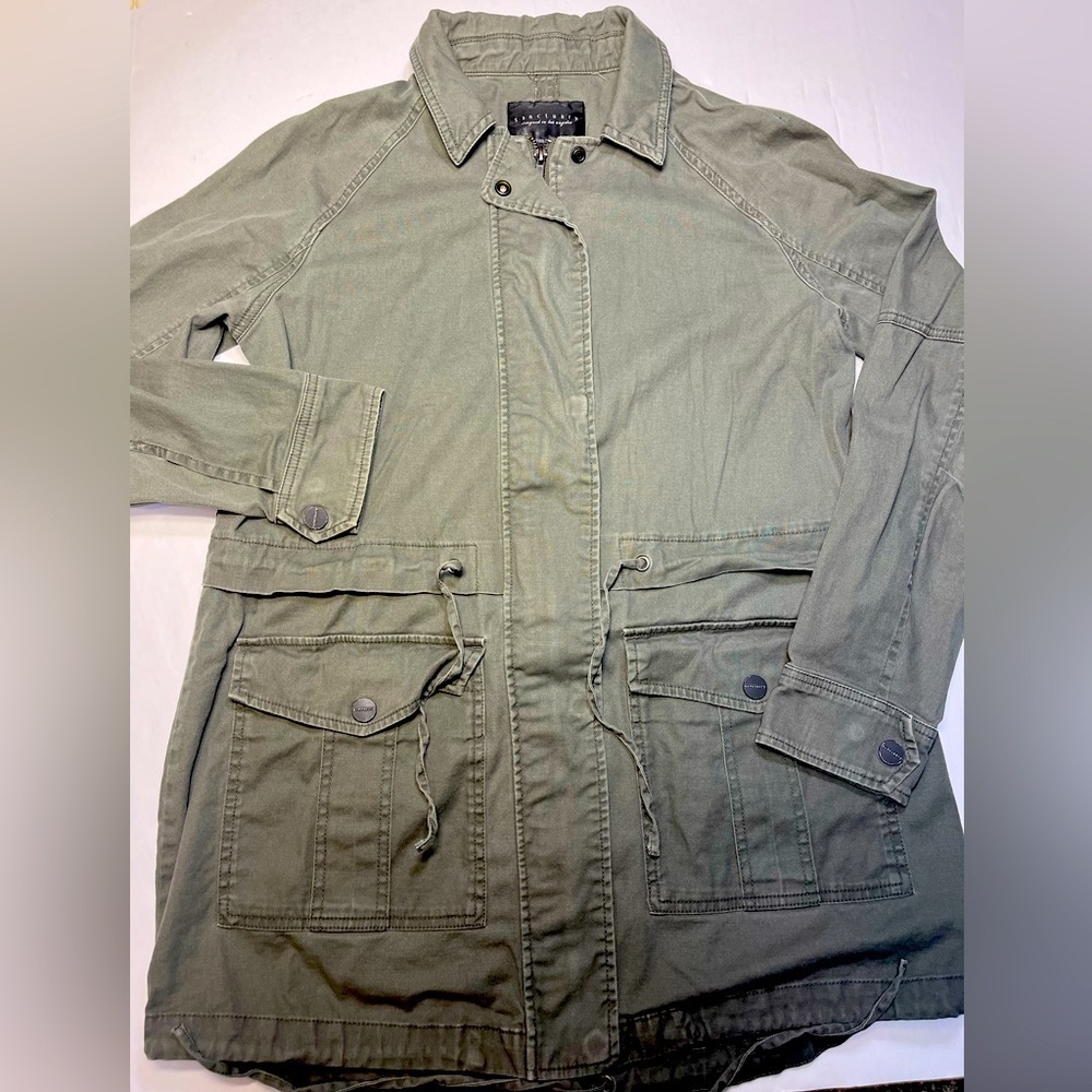 Sanctuary Jacket Women Size Small Olive Green Anorak Zip Up Utility Military
